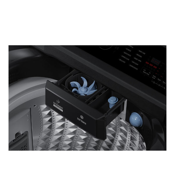 SAMSUNG AI 21KG TOP LOADER WASHING MACHINE - BLACK CAVIAR - WA80F21S8BFA