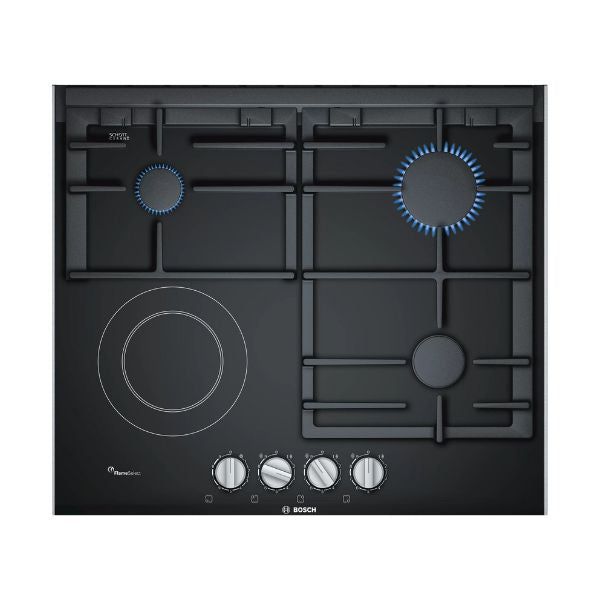 BOSCH 60CM GAS ELECTRIC HOB ON BLACK GLASS SERIES 8 - PRY6A6B70