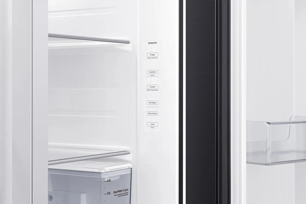 SAMSUNG 617L SIDE BY SIDE FRIDGE FREEZER NON PLUMBED GENTLE BLACK - RS64DG53R3B1FA