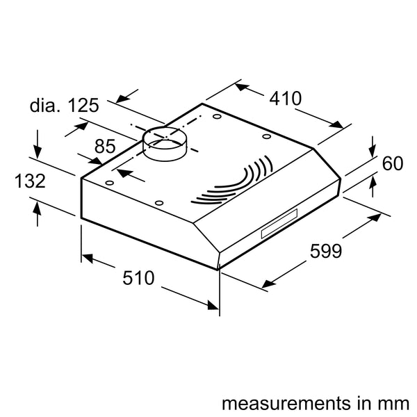 BOSCH 60CM BUILT IN EXTRACTOR HOOD SERIES 2 - DHU635HZA