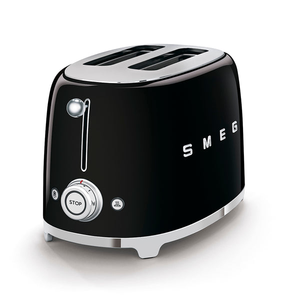 SMEG RETRO STYLE 2 SLICE TOASTER BLACK TSF01BLSA