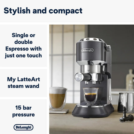 DELONGHI - DEDICA ARTE PUMP ESPRESSO COFFEE MACHINE - EC885.GY