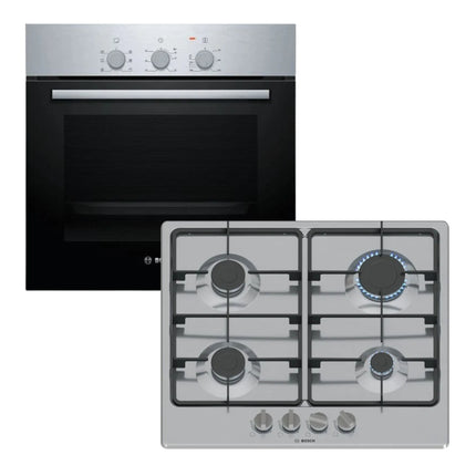 BOSCH 60CM GAS HOB & ELECTRIC OVEN COMBO – PGP6B5K60Z & HBF011BR1Z