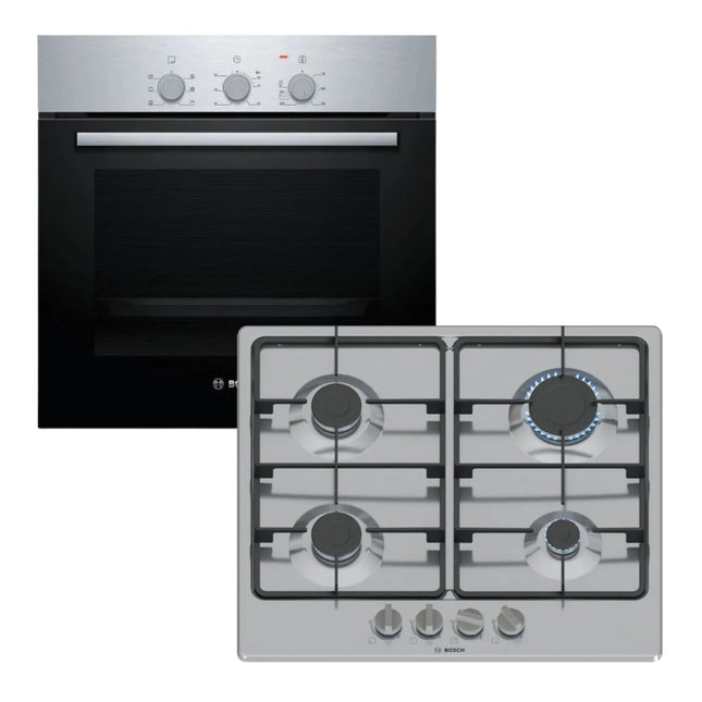 BOSCH 60CM GAS HOB & ELECTRIC OVEN COMBO – PGP6B5K60Z & HBF011BR1Z
