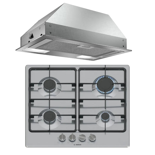 BOSCH COMBO 60CM GAS HOB + BOSCH 53CM CANOPY HOOD EXTRACTOR - PGP6B5K60Z + DLN53AA50