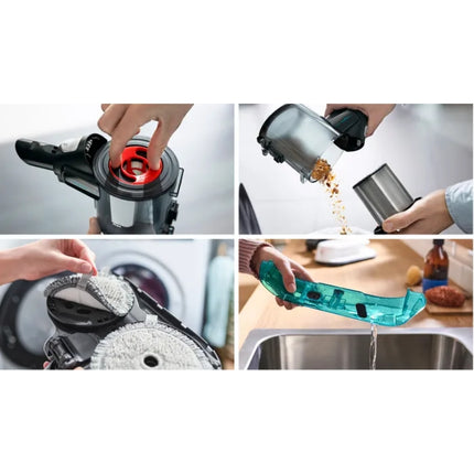 BOSCH RECHARGEABLE 2 IN 1 VACUUM AND MOP UNLIMITED 7 PROHYGIENIC AQUA WHITE - BCS71HYG1