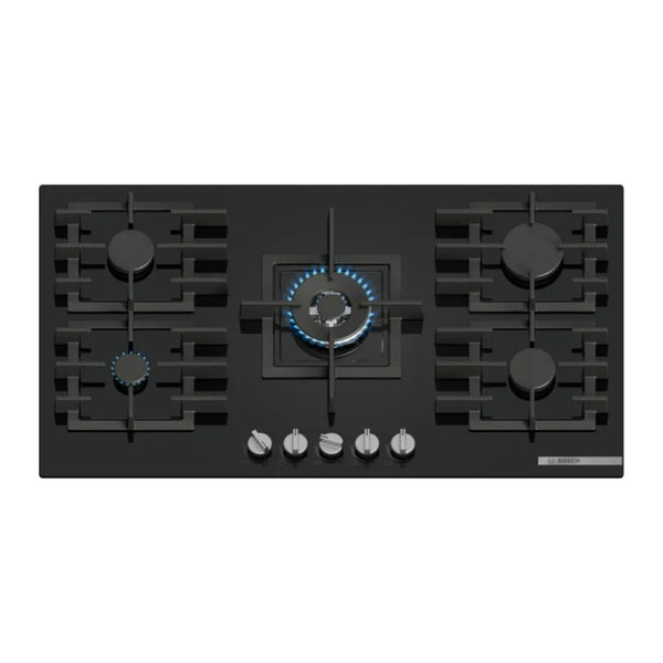 BOSCH 90CM GAS HOB BLACK GLASS SERIES 6 - PPQ9B6140M