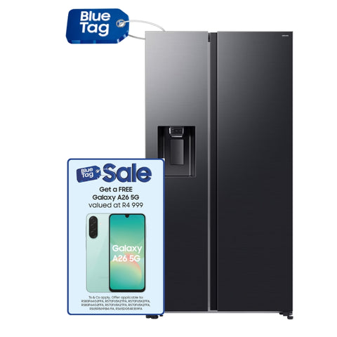SAMSUNG BESPOKE FRIDGE FREEZER AI SIDE BY SIDE AUTO WATER & ICE DISPENSER (NP) - 617L - RS70F65K2