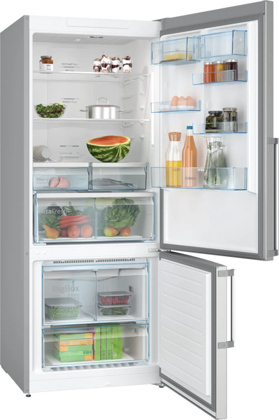 Bosch Series 6  Fridge-Freezer  – Brushed Steel Anti-Fingerprint, Total No Frost - KGN76CI30U