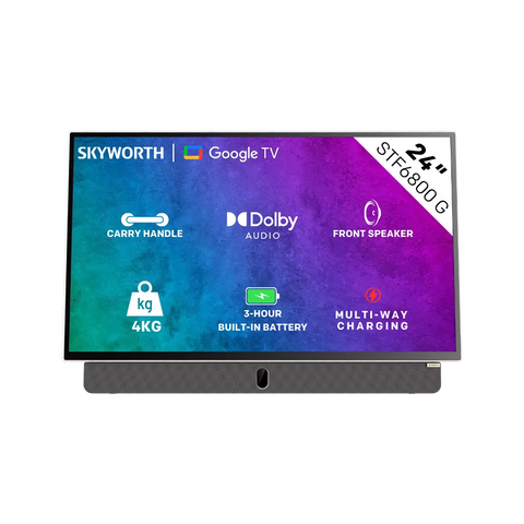 SKYWORTH 24" FHD GOOGLE TV PORTABLE TV GREY - 24STF6800-G