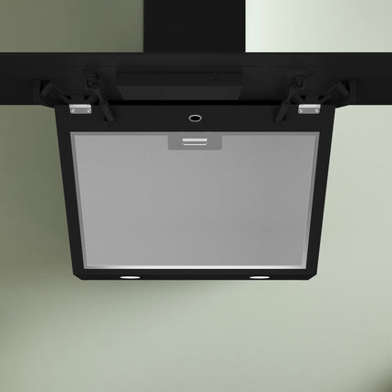 Bosch Series 6 90cm Wall-Mounted Extractor Hood Black Glass (DWK97PJ60T)