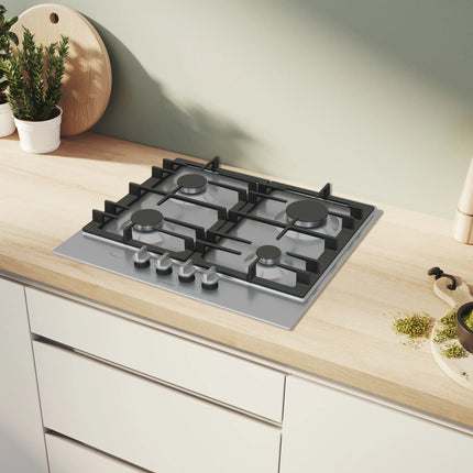 Bosch Series 6 60cm Gas Hob Stainless Steel with FlameSelect (PCP6A5I90Z)