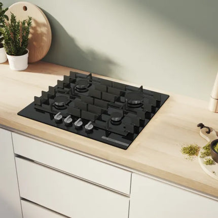 BOSCH GAS HOB 60CM BLACK TEMPERED GLASS SERIES 6 -PPP6A6I40Z