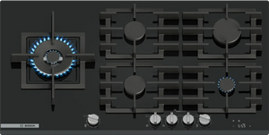 BOSCH 90CM SERIES 8 GAS HOB BLACK TEMPERED GLASS - PRS9A6H40Z