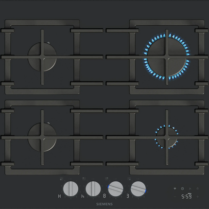 Siemens ER6A6PH40Z iQ700 60cm Gas Hob Black Glass
