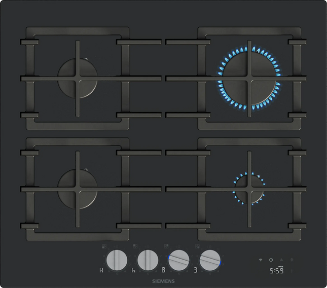 Siemens ER6A6PH40Z iQ700 60cm Gas Hob Black Glass