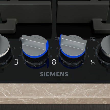 Siemens iQ700 60cm Gas Hob Black Glass – ER6A6PH40Z