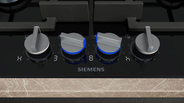 Siemens iQ700 60cm Gas Hob Black Glass – ER6A6PH40Z