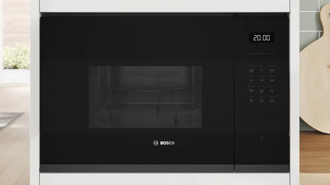 BOSCH BUILT IN MICROWAVE SERIES 6 25L WITH GRILL BLACK - BEL554MH2Z