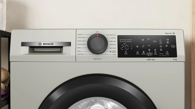 Bosch Series 2 8kg Slimline Front Loader Washing Machine Silver Inox – WLZ2421SZA