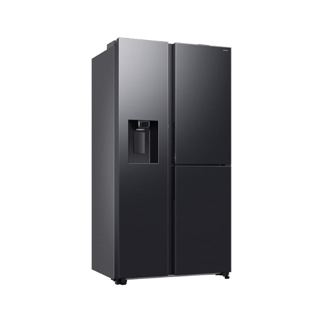 SAMSUNG 609L FRIDGE FREEZER SIDE BY SIDE WITH ICE & WATER DISPENSER FOOD SHOWCASE - GENTLE BLACK - RS80F64G2FFA