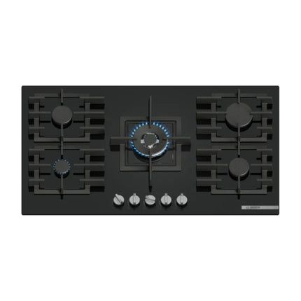 BOSCH 90CM GAS HOB BLACK GLASS SERIES 6 – PPQ9B6140M + BOSCH 60CM MULTIFUCTION OVEN BLACK – HBJ559EB6Z