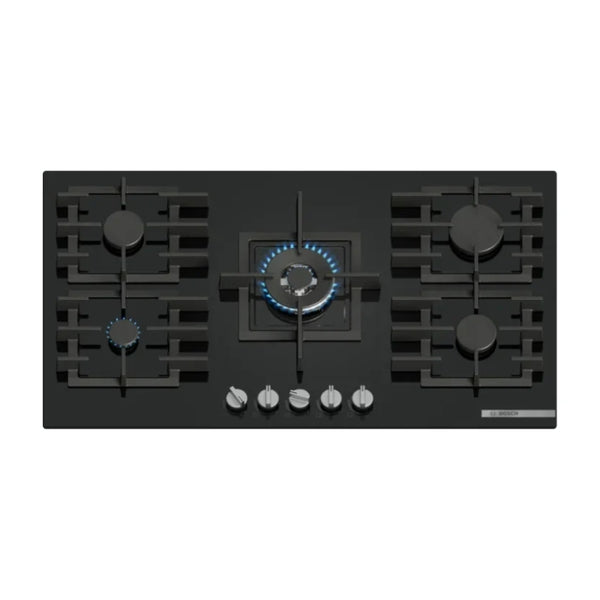BOSCH 90CM GAS HOB BLACK GLASS SERIES 6 – PPQ9B6140M + BOSCH 60CM MULTIFUCTION OVEN BLACK – HBJ559EB6Z
