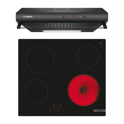 BOSCH COMBO 60CM BUILT-IN COOKER HOOD +BOSCH 60CM ELECTRIC HOB - PKE611BA2E + DHU636HQ