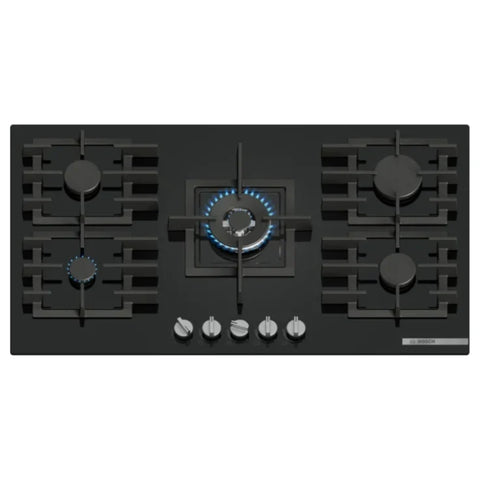 BOSCH 90CM GAS HOB BLACK GLASS SERIES 6 - PPQ9B6140M