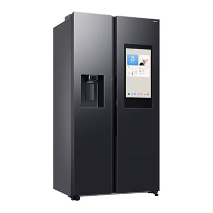 SAMSUNG 594L SIDE BY SIDE FRIDGE FREEZER I&W DISP. WITH AI FAMILY HUB 21.5" SCREEN - GENTLE BLACK - RS90F64A2FFA