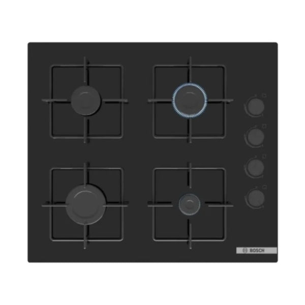 BOSCH 60CM GAS HOB BLACK GLASS POP6C6P30M + BOSCH 60CM EXTRACTOR HOOD DHU636HQ