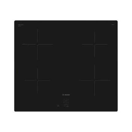 BOSCH 60CM INDUCTION HOB BLACK GLASS - PUG61KAA5E + BOSCH 60CM WALL MOUNTED COOKER HOOD BLACK - DWK63PJ60Z