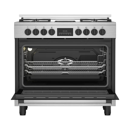 BEKO 90CM COOKER GAS ELECTRIC STAINLESS STEEL FREESTANDING – BGM21225