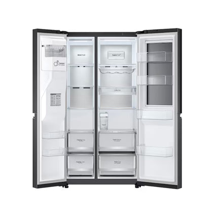 LG 674L FRIDGE FREEZER SIDE BY SIDE  – DOOR-IN-DOOR REFRIGERATOR WITH UVNANO™ - MATTE BLACK STEEL - GC-J257SQ2W.AMCQESA