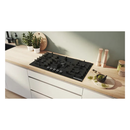BOSCH 90CM GAS HOB BLACK TEMPERED GLASS SERIES 6 - PPQ9B6140M