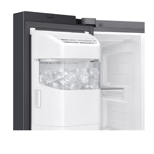 SAMSUNG 609L FRIDGE FREEZER SIDE BY SIDE WITH ICE & WATER DISPENSER FOOD SHOWCASE - GENTLE BLACK - RS80F64G2FFA