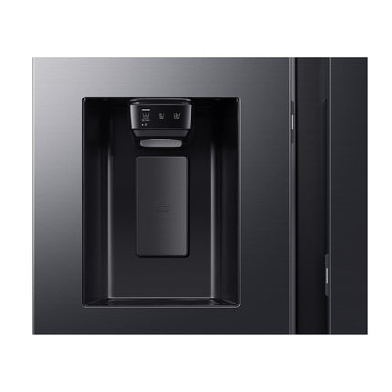 SAMSUNG 594L SIDE BY SIDE FRIDGE FREEZER I&W DISP. WITH AI FAMILY HUB 21.5" SCREEN - GENTLE BLACK - RS90F64A2FFA