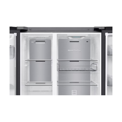 SAMSUNG 594L SIDE BY SIDE FRIDGE FREEZER I&W DISP. WITH AI HOME 9" LCD MONITOR - GENTLE BLACK - RS90F64D2FFA