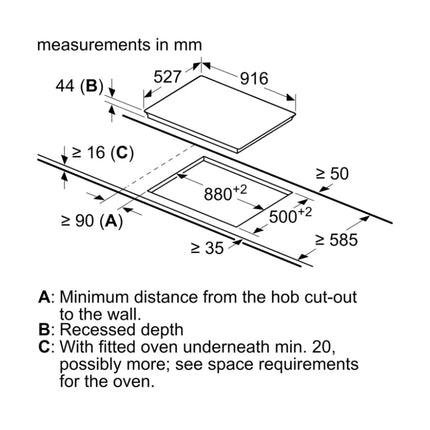 BOSCH SERIES 8 ELECTRIC HOB 90CM SURFACE MOUNT WITH FRAME - PKM975DK1D