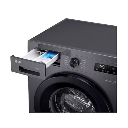 LG FRONT LOADER WASHING MACHINE 9KG MIDDLE BLACK - F2Y1VYP6J.AMBQESA