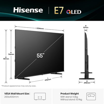 Hisense 55E7Q 55-inch 4K UHD QLED Smart TV