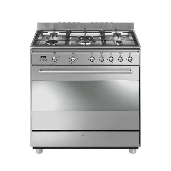 SMEG 90CM GAS ELECTRIC COOKER STOVE 5 BURNER STAINLESS STEEL - SSA91MAX9
