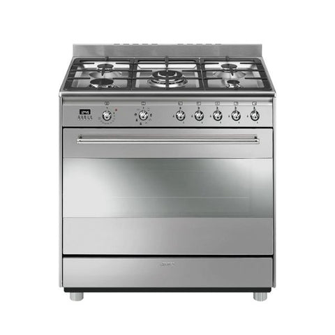 SMEG 90CM GAS ELECTRIC COOKER STOVE 5 BURNER STAINLESS STEEL - SSA91MAX9