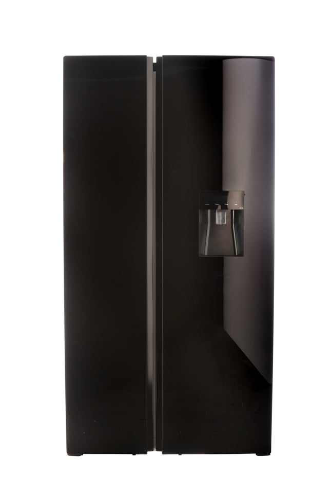 Defy DFF456 496L Side-by-Side Fridge Freezer Mirror Black Glass