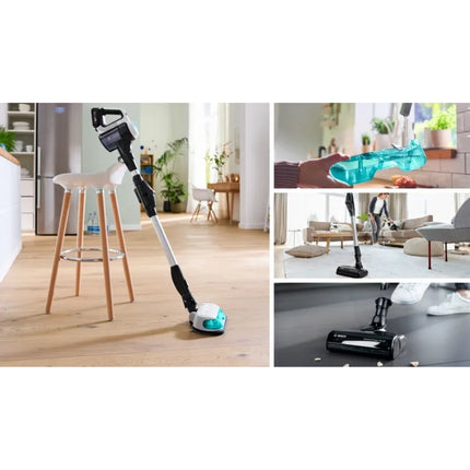 BOSCH RECHARGEABLE 2 IN 1 VACUUM AND MOP UNLIMITED 7 PROHYGIENIC AQUA WHITE - BCS71HYG1