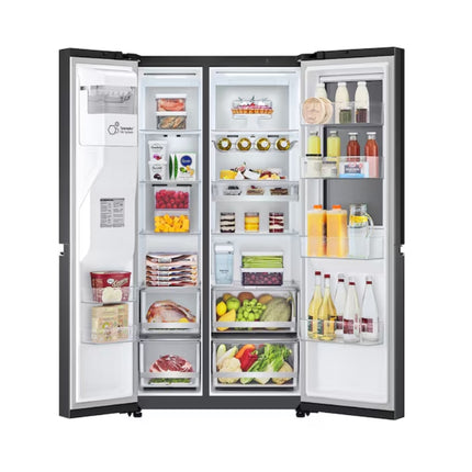 LG 674L FRIDGE FREEZER SIDE BY SIDE  – DOOR-IN-DOOR REFRIGERATOR WITH UVNANO™ - MATTE BLACK STEEL - GC-J257SQ2W.AMCQESA