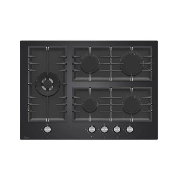 FERRE 70CM 5 BURNER GAS HOB BLACK GLASS - BL135