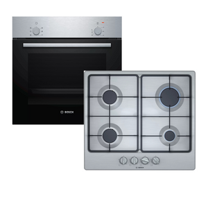 BOSCH 60CM GAS HOB & ELECTRIC OVEN COMBO -  PGP6B5B62Z & HBF010BR1Z
