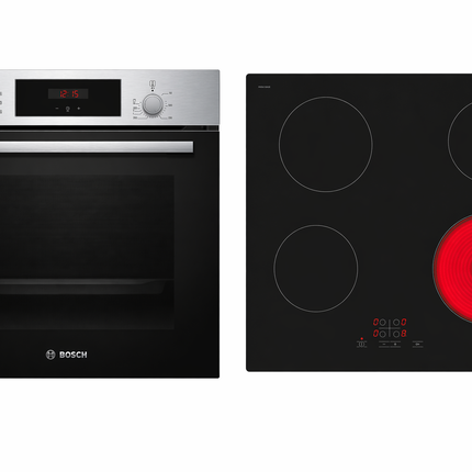 Bosch Electric Hob & Built-in Oven Combo 60cm Black (PKE611BA2E + HBF113BS0Z)