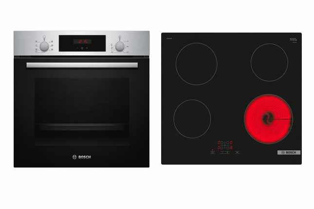 Bosch Electric Hob & Built-in Oven Combo 60cm Black (PKE611BA2E + HBF113BS0Z)